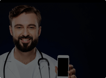 doctor showing a app