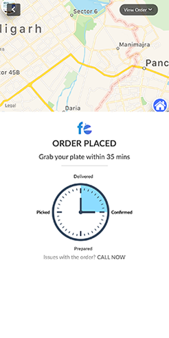 order place showing on app