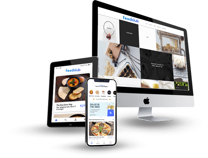 foodclub app on desktop, tablet and mobile