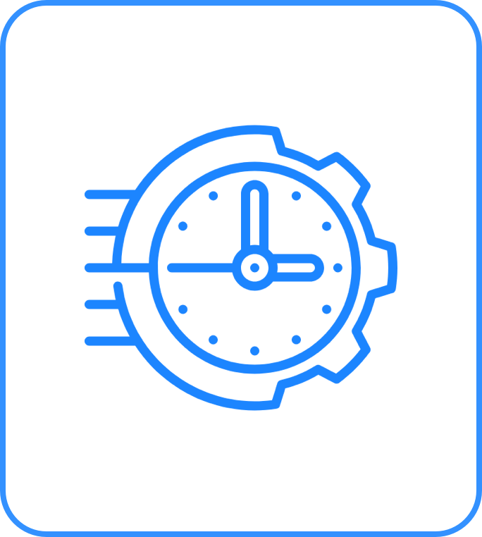 time icon in blue color